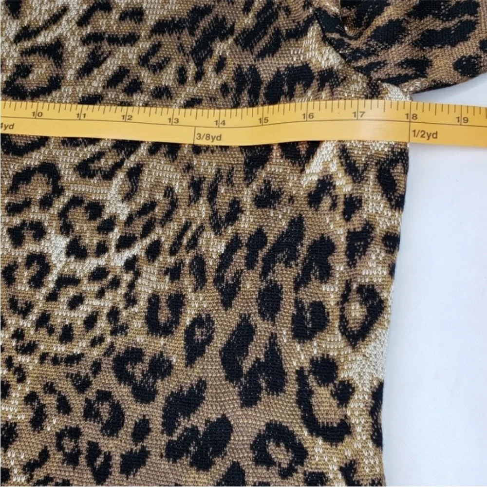 St. John Animal Print Crew Neck Sweater Medium
